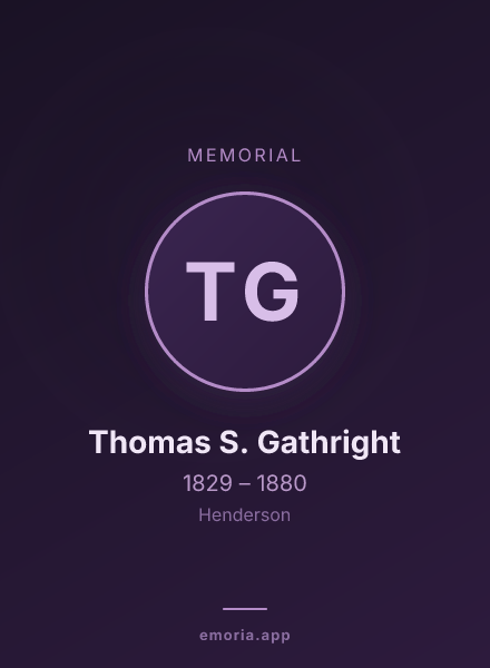 Memorial portrait of Thomas S. Gathright