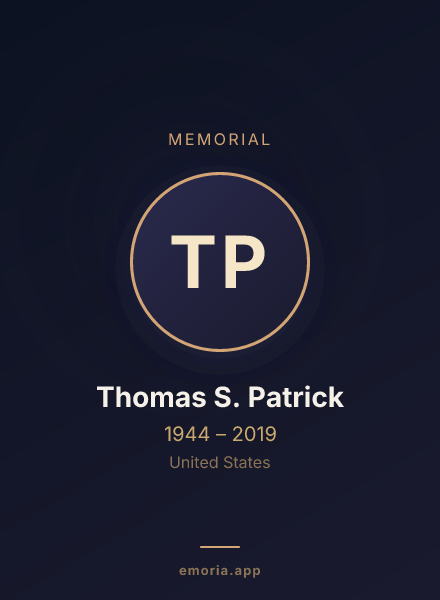Memorial portrait of Thomas S. Patrick