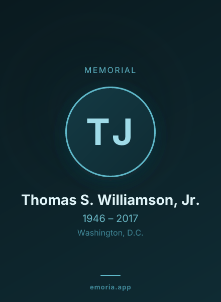 Memorial portrait of Thomas S. Williamson, Jr.