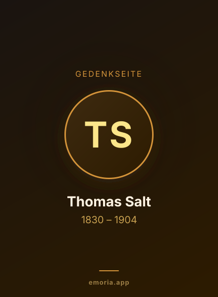 Gedenkportrait von Thomas Salt