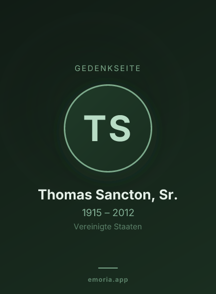 Gedenkportrait von Thomas Sancton, Sr.