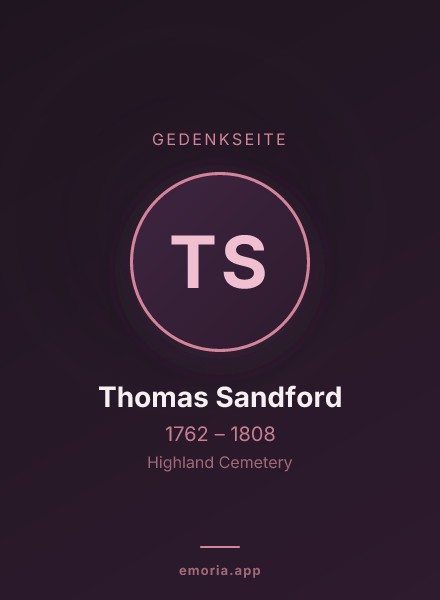 Gedenkportrait von Thomas Sandford
