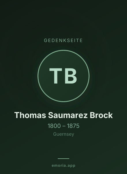 Gedenkportrait von Thomas Saumarez Brock