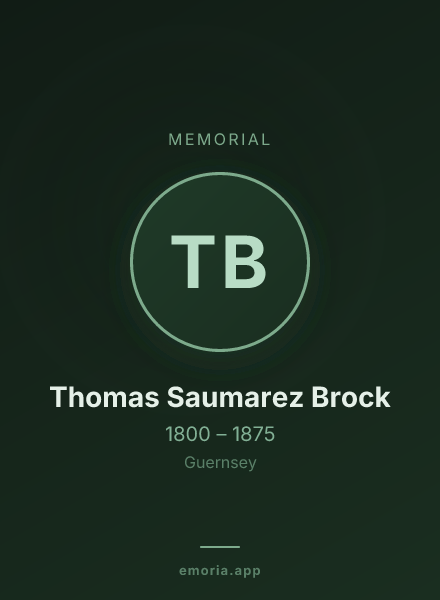 Memorial portrait of Thomas Saumarez Brock