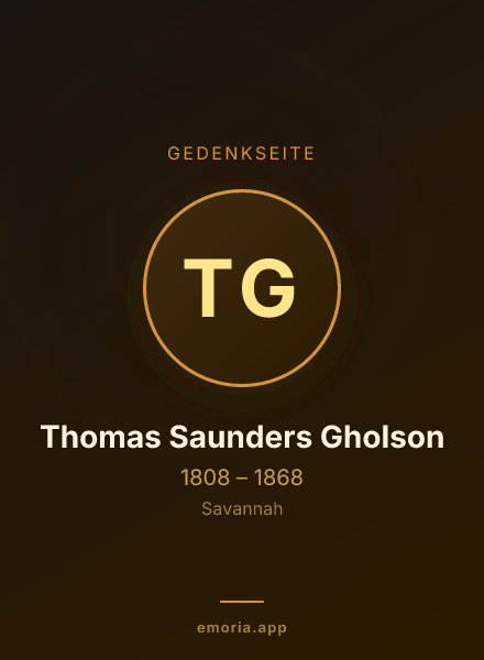Gedenkportrait von Thomas Saunders Gholson