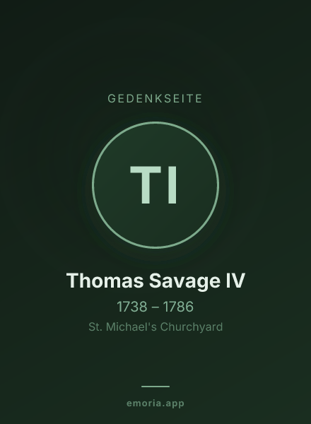 Gedenkportrait von Thomas Savage IV