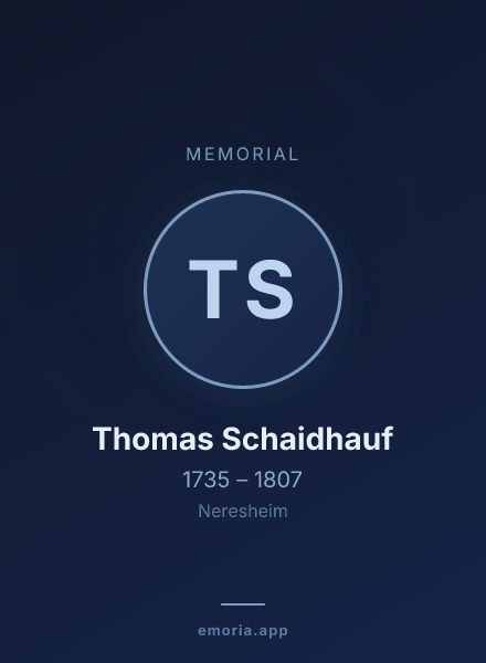 Memorial portrait of Thomas Schaidhauf
