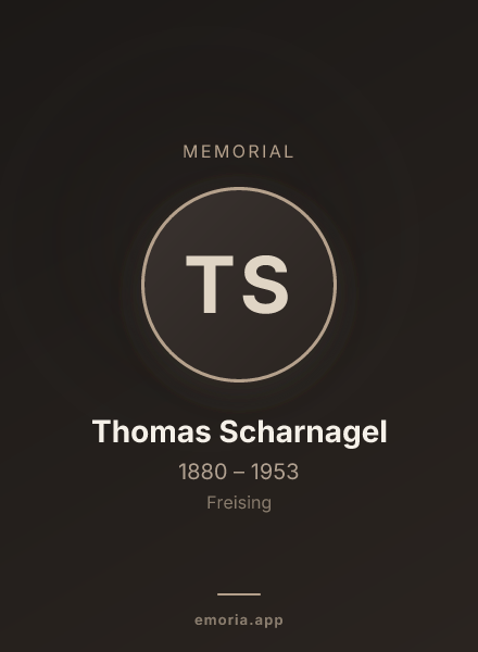 Memorial portrait of Thomas Scharnagel