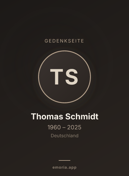 Gedenkportrait von Thomas Schmidt