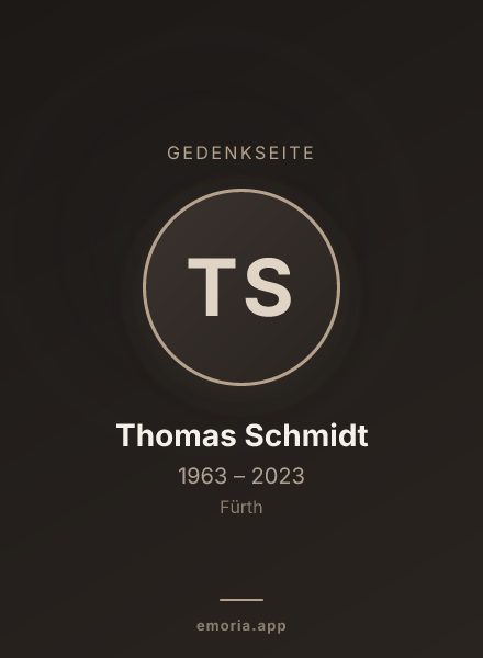 Gedenkportrait von Thomas Schmidt