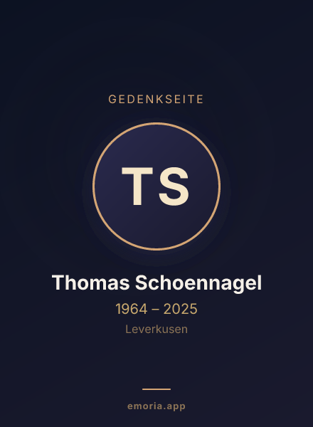 Gedenkportrait von Thomas Schoennagel