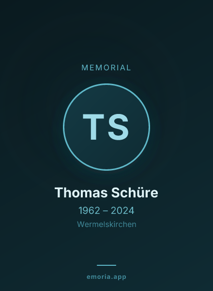 Memorial portrait of Thomas Schüre