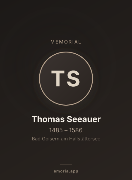 Memorial portrait of Thomas Seeauer