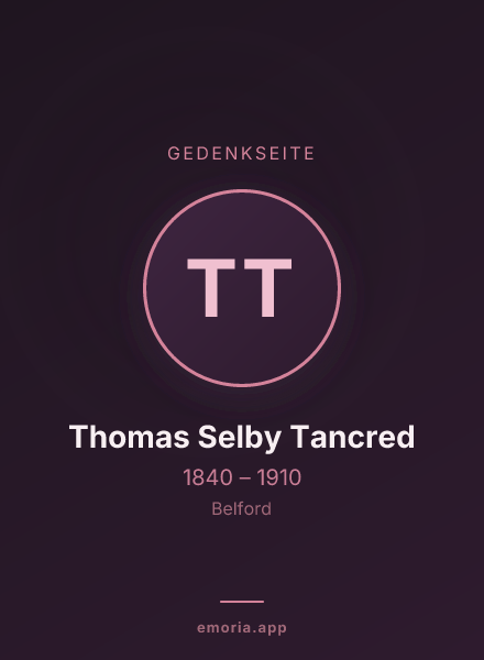 Gedenkportrait von Thomas Selby Tancred