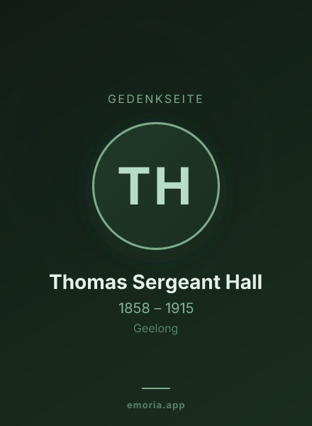 Gedenkportrait von Thomas Sergeant Hall