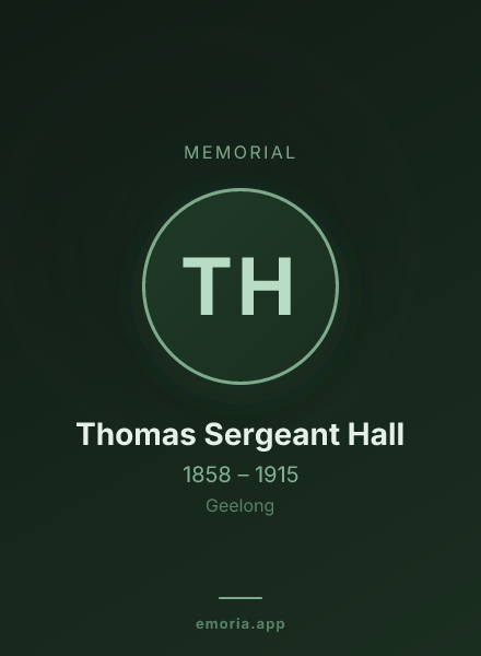 Memorial portrait of Thomas Sergeant Hall