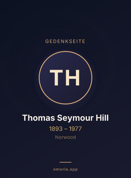 Gedenkportrait von Thomas Seymour Hill