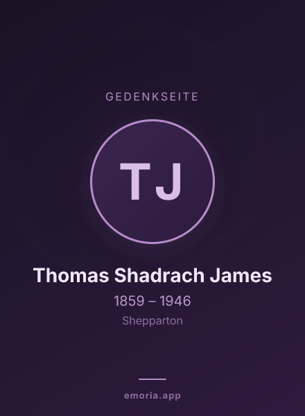 Gedenkportrait von Thomas Shadrach James