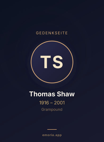 Gedenkportrait von Thomas Shaw