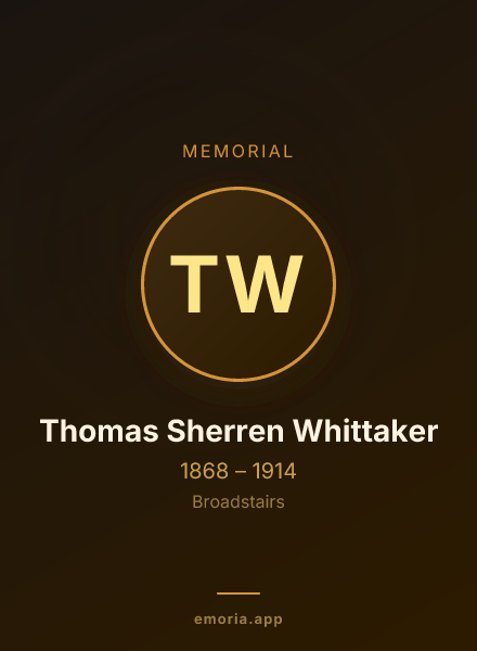 Memorial portrait of Thomas Sherren Whittaker