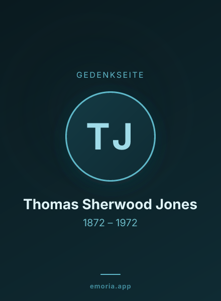 Gedenkportrait von Thomas Sherwood Jones