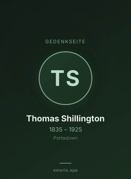 Gedenkportrait von Thomas Shillington