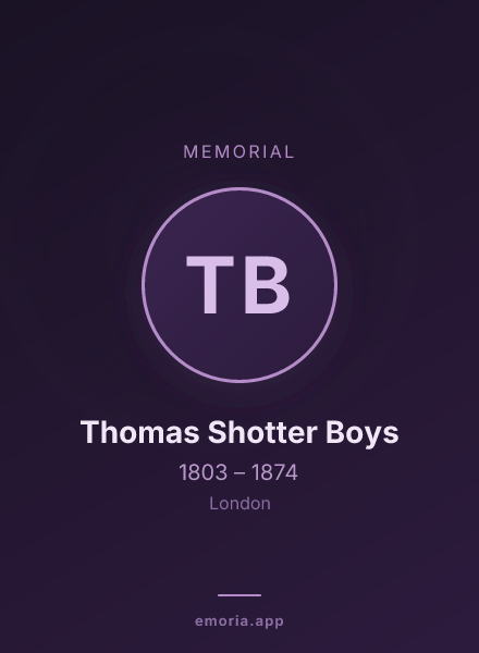 Memorial portrait of Thomas Shotter Boys