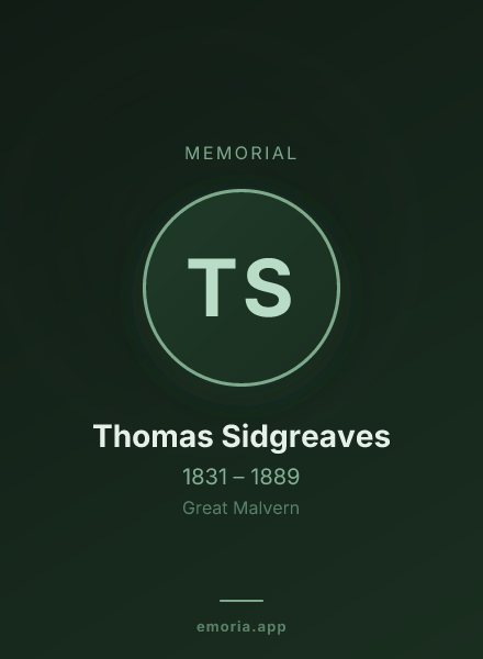 Memorial portrait of Thomas Sidgreaves
