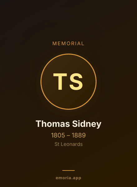 Memorial portrait of Thomas Sidney