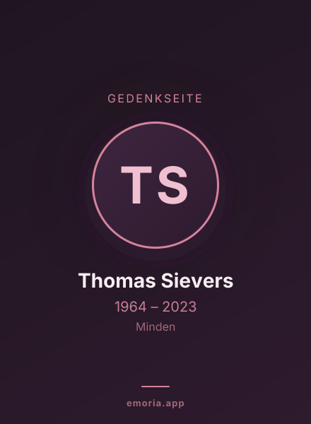 Gedenkportrait von Thomas Sievers