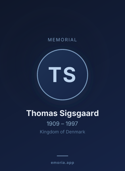 Memorial portrait of Thomas Sigsgaard