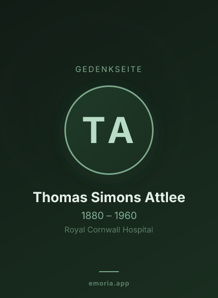 Gedenkportrait von Thomas Simons Attlee