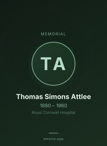 Memorial portrait of Thomas Simons Attlee