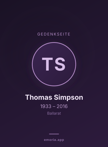 Gedenkportrait von Thomas Simpson