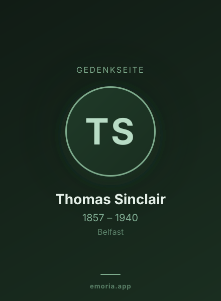 Gedenkportrait von Thomas Sinclair