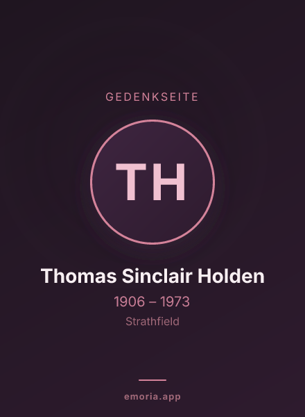 Gedenkportrait von Thomas Sinclair Holden