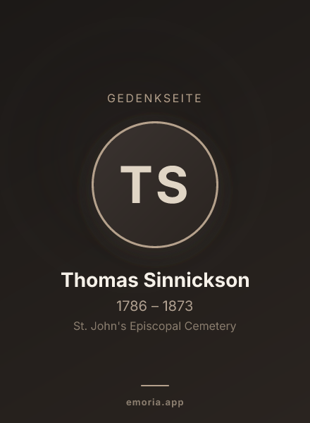 Gedenkportrait von Thomas Sinnickson