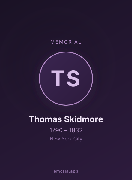 Memorial portrait of Thomas Skidmore