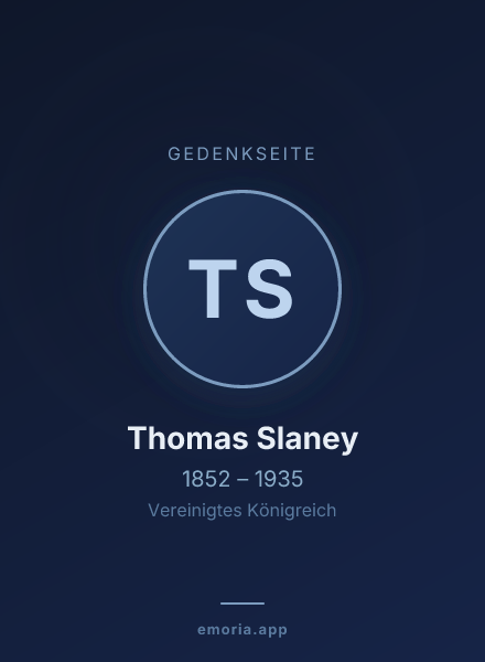 Gedenkportrait von Thomas Slaney