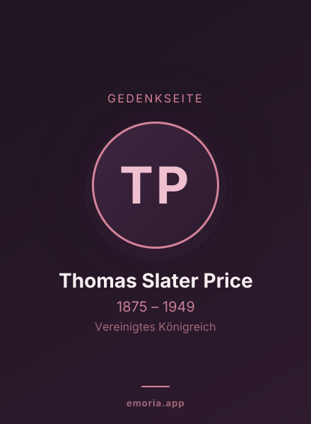 Gedenkportrait von Thomas Slater Price