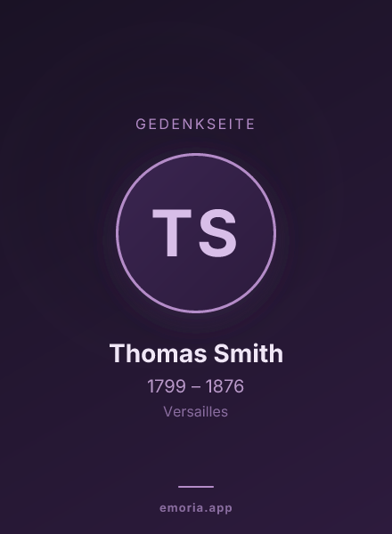 Gedenkportrait von Thomas Smith
