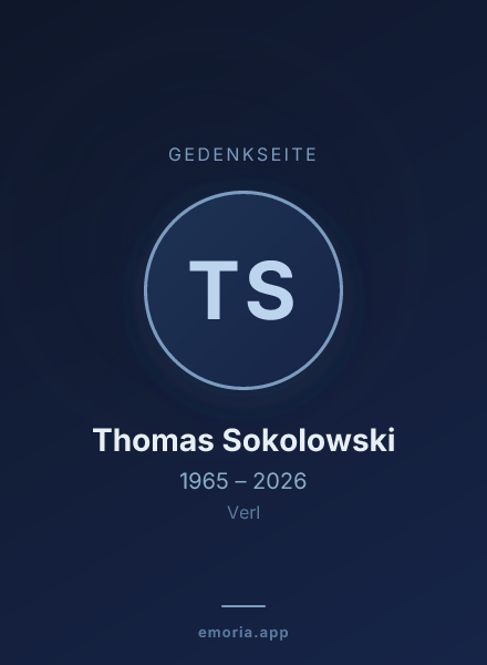 Gedenkportrait von Thomas Sokolowski