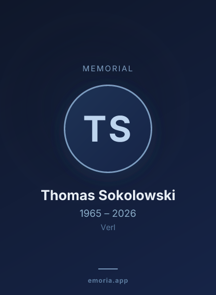 Memorial portrait of Thomas Sokolowski