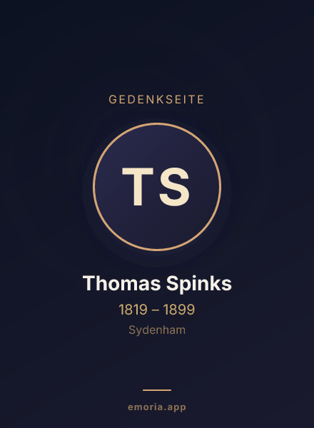 Gedenkportrait von Thomas Spinks