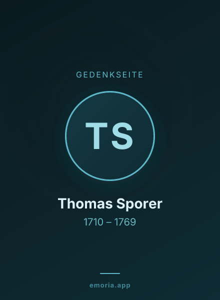 Gedenkportrait von Thomas Sporer