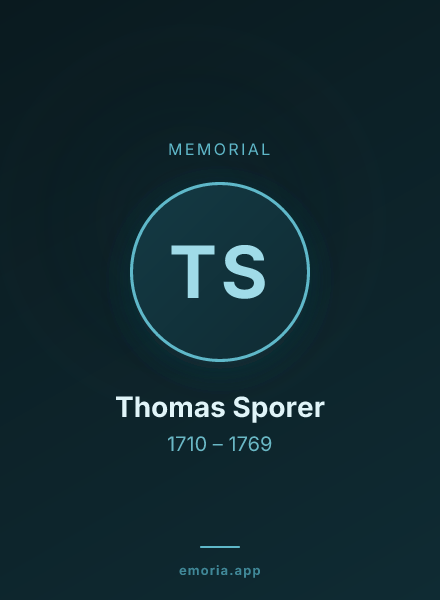 Memorial portrait of Thomas Sporer