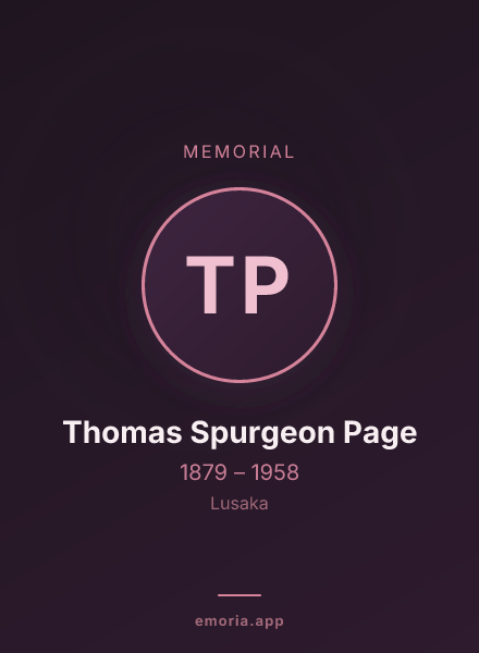 Memorial portrait of Thomas Spurgeon Page