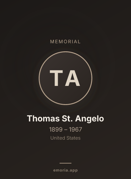 Memorial portrait of Thomas St. Angelo