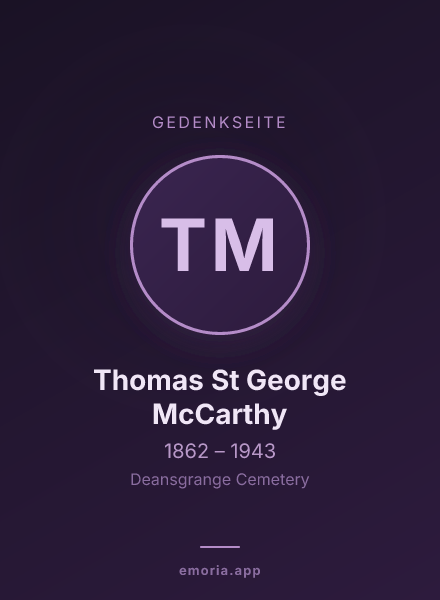 Gedenkportrait von Thomas St George McCarthy