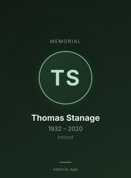 Memorial portrait of Thomas Stanage